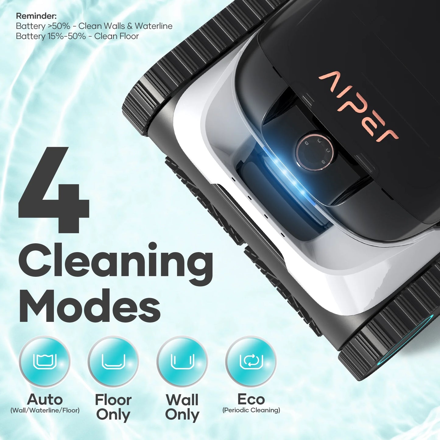 N1 Pool Robot Cordless Robotic Pool Vacuum Cleaner with 2 Extra Replacement Brushes for Inground Pools 110W Suction Power Wall Floor Waterline Cleaning