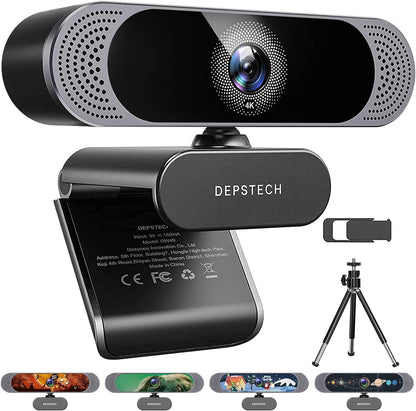 4K Webcam,  DW49 HD 8MP Sony Sensor Autofocus Webcam with Microphone, Privacy Cover and Tripod, Plug and Play USB Computer Web Camera for Pro Streaming/Online Teaching/Video Calling/Zoom/Skype