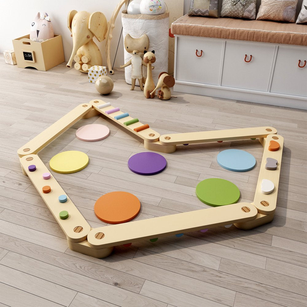 Wooden Balance Beam for Kids Toddlers Gymnastics Beam Stepping Stones Children Balance Board Toys Montessori Toddler Toys Montessori Furniture Toddler Gift