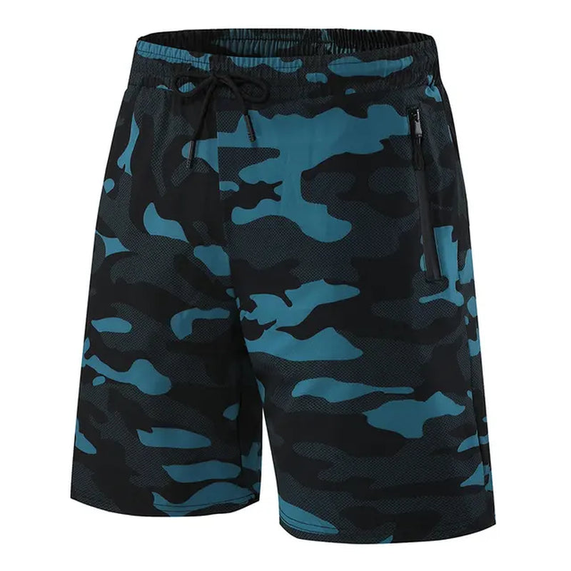 Men'S Shorts Fitness Shorts Running Sports Men'S Fitness Shorts Camouflage Zipper Pocket Sports Shorts