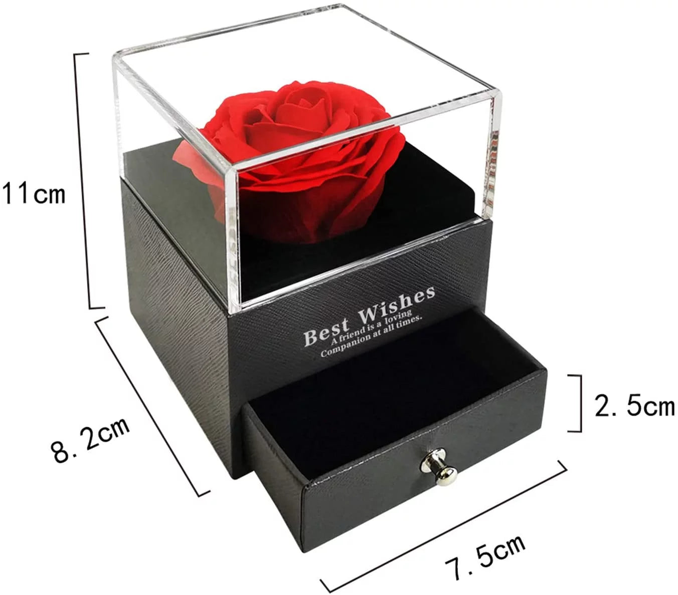 Mothers Day Gifts for Mom, Preserved Real Rose with 925 Sterling Silver Love Necklace, Eternal Rose Flower with Jewelry Storage Box, Gifts for Her