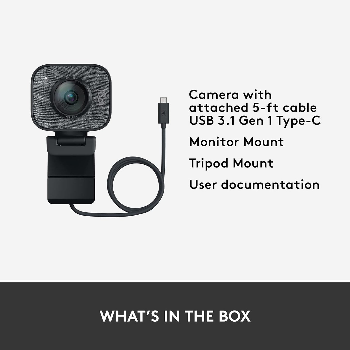 for Creators Streamcam Premium Webcam for Streaming and Content Creation, Full HD 1080P 60 Fps, Premium Glass Lens, Smart Auto-Focus, for Pc/Mac - Graphite