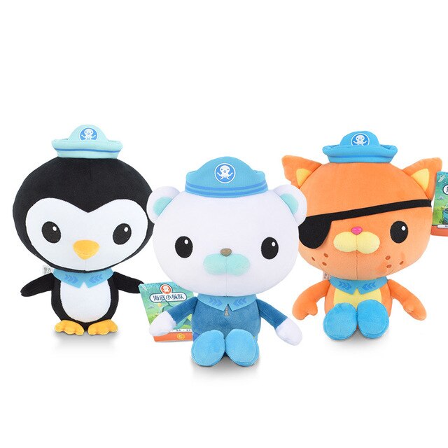 3PCS/SET Octonauts Gift Box 30cm Cartoon Plush Toys Kwazii Peso Barnacles Anime Figures Stuffed Plush Doll Girl Toys Kids Gifts