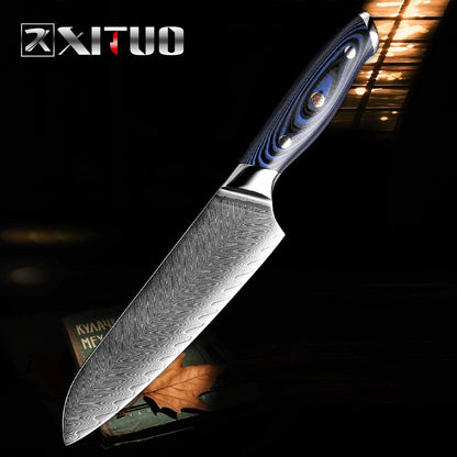 XITUO Damascus Chef Knife Set - Professional Japanese Kitchen Knives