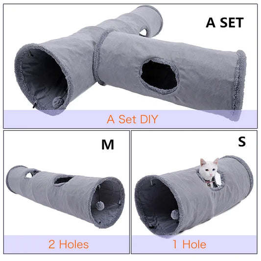 Collapsible Cat Tunnel Crinkle Kitten Play