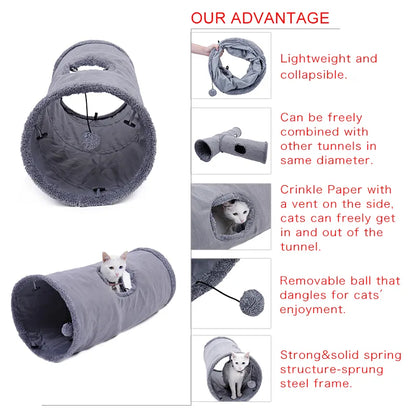 Collapsible Cat Tunnel Crinkle Kitten Play