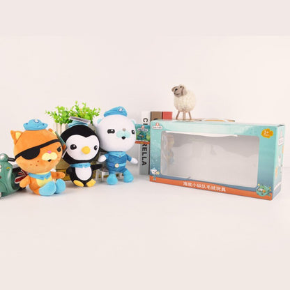 3PCS/SET Octonauts Gift Box 30cm Cartoon Plush Toys Kwazii Peso Barnacles Anime Figures Stuffed Plush Doll Girl Toys Kids Gifts