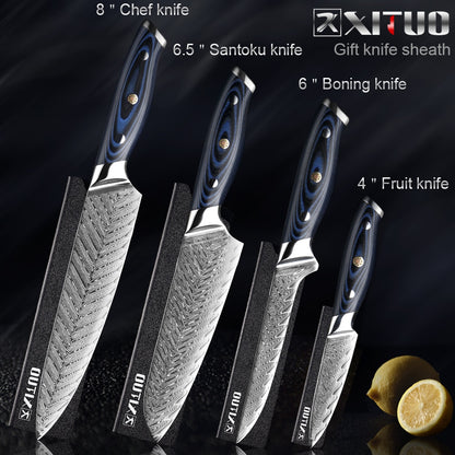 XITUO Damascus Chef Knife Set - Professional Japanese Kitchen Knives