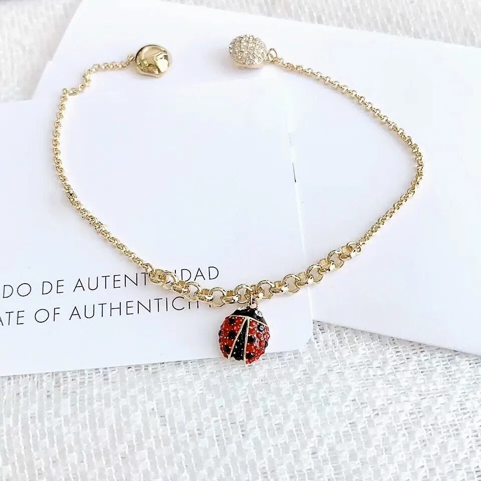 Female Crystals  Cute ladybug necklace