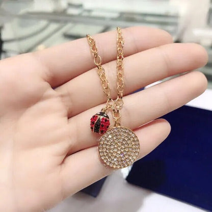 Female Crystals  Cute ladybug necklace