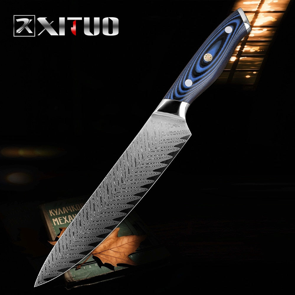 XITUO Damascus Chef Knife Set - Professional Japanese Kitchen Knives