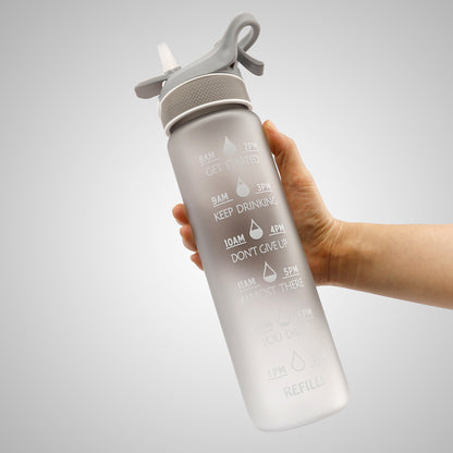 1000ML Plastic Spray Sports Water Bottle