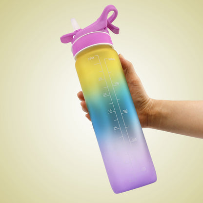 1000ML Plastic Spray Sports Water Bottle