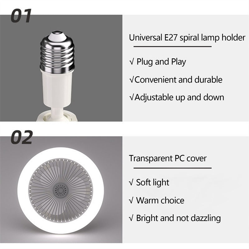 2 In 1 Remote Control LED Ceiling Fan