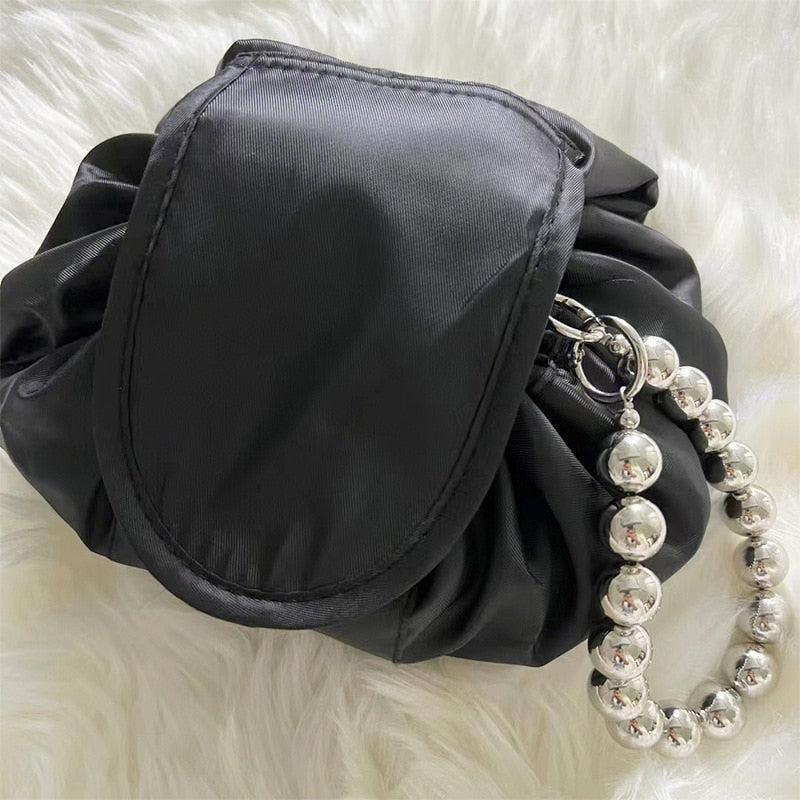 Women's drawstring cosmetic bag