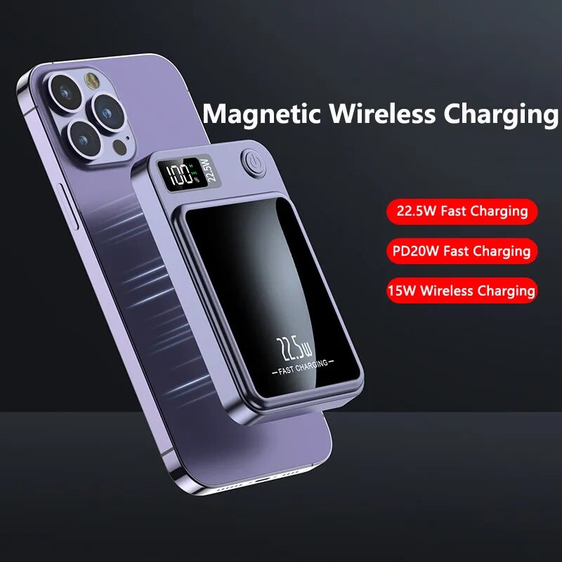 Fast Charging Power Bank 20000mAh Magnetic Qi Wireless Charger