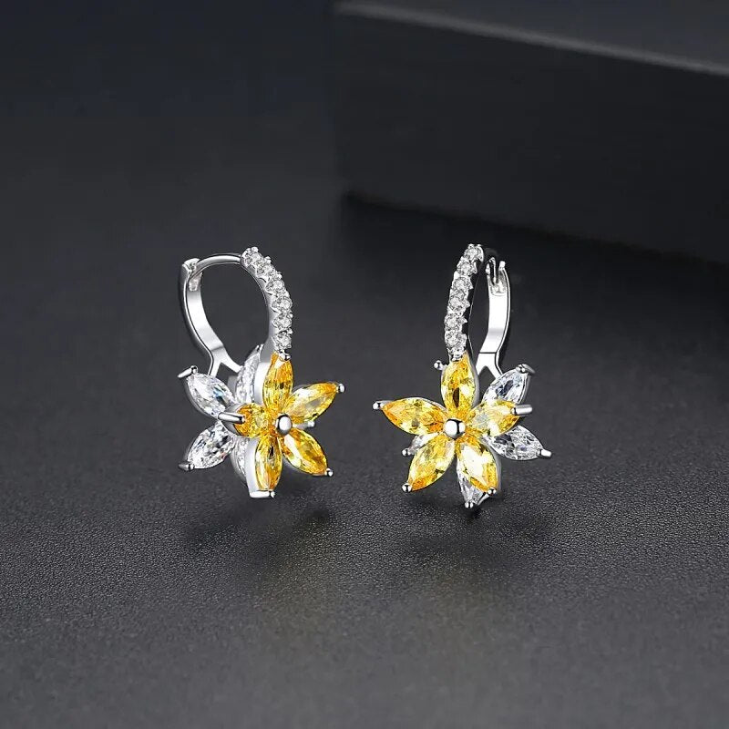 Simple Zircon Flower Earrings earrings for Women's