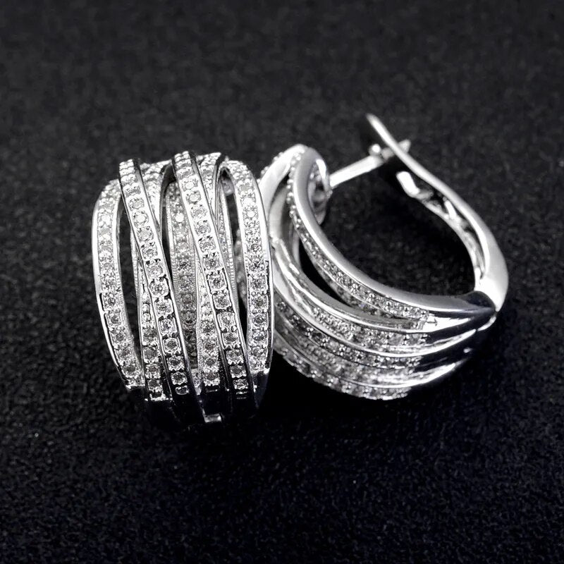 female Crystal Earrings  Jewelry Fit Wedding Party