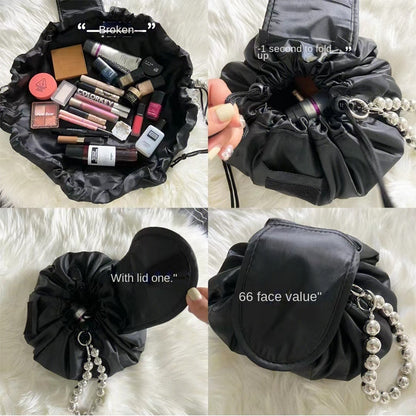 Women's drawstring cosmetic bag