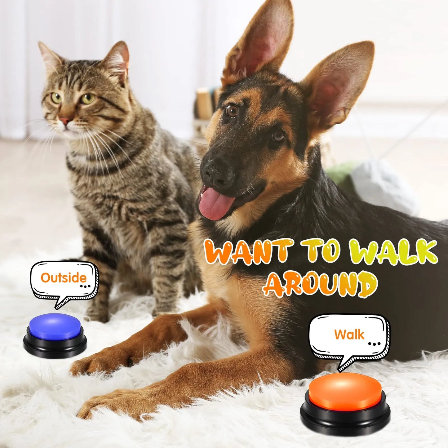 Voice Recording Button Pet Toys for Communication