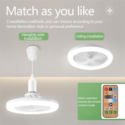 2 In 1 Remote Control LED Ceiling Fan