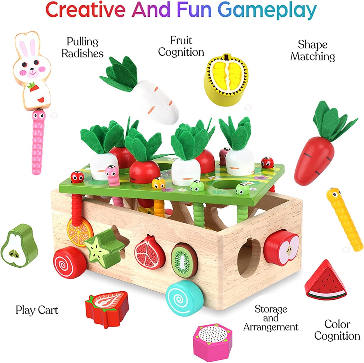 Wooden Carrot Harvest Educational Toy