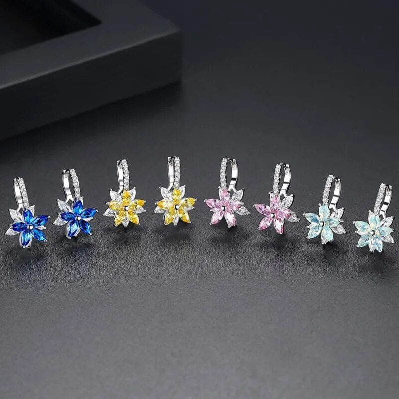 Simple Zircon Flower Earrings earrings for Women's