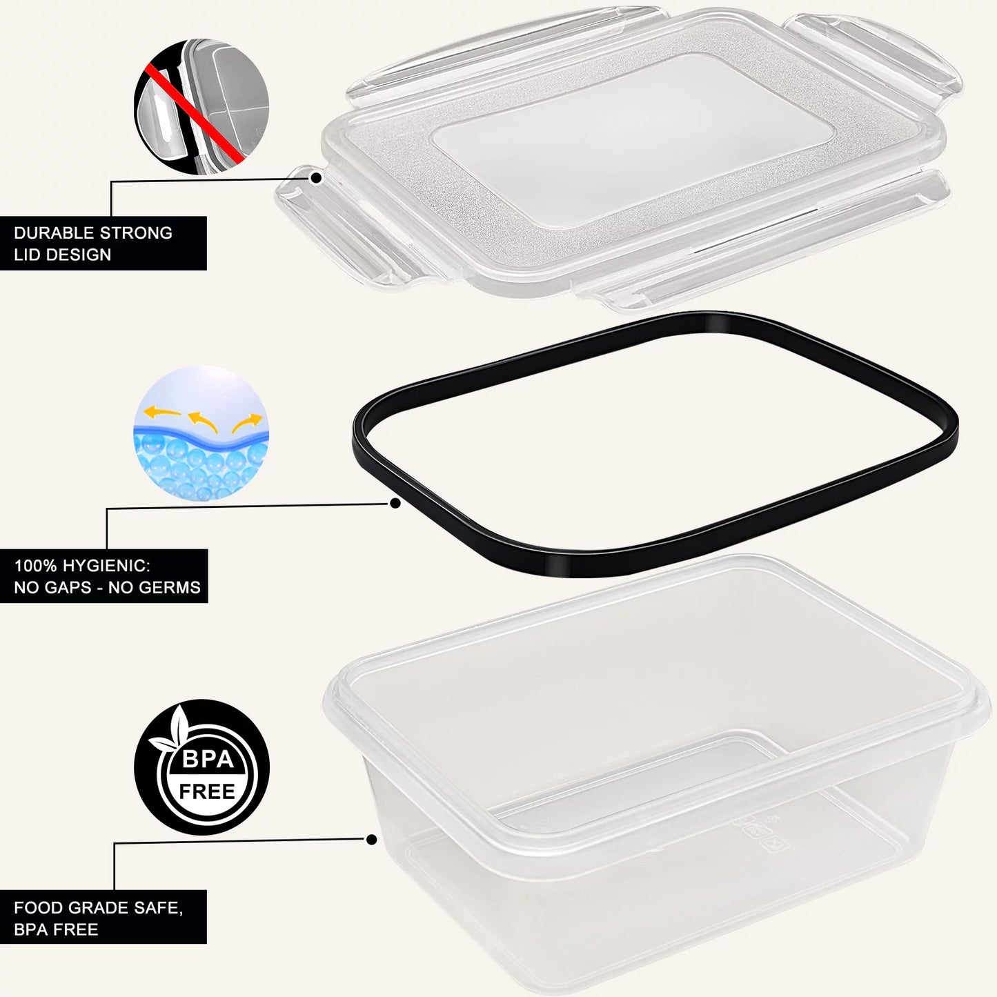 44 Pcs BPA Free Food Storage Containers with Upgraded Snap Locking Lids, Meal Prep Containers Set - Airtight Tupperware Lunch Containers, Microwave, Freezer and Dishwasher Safe