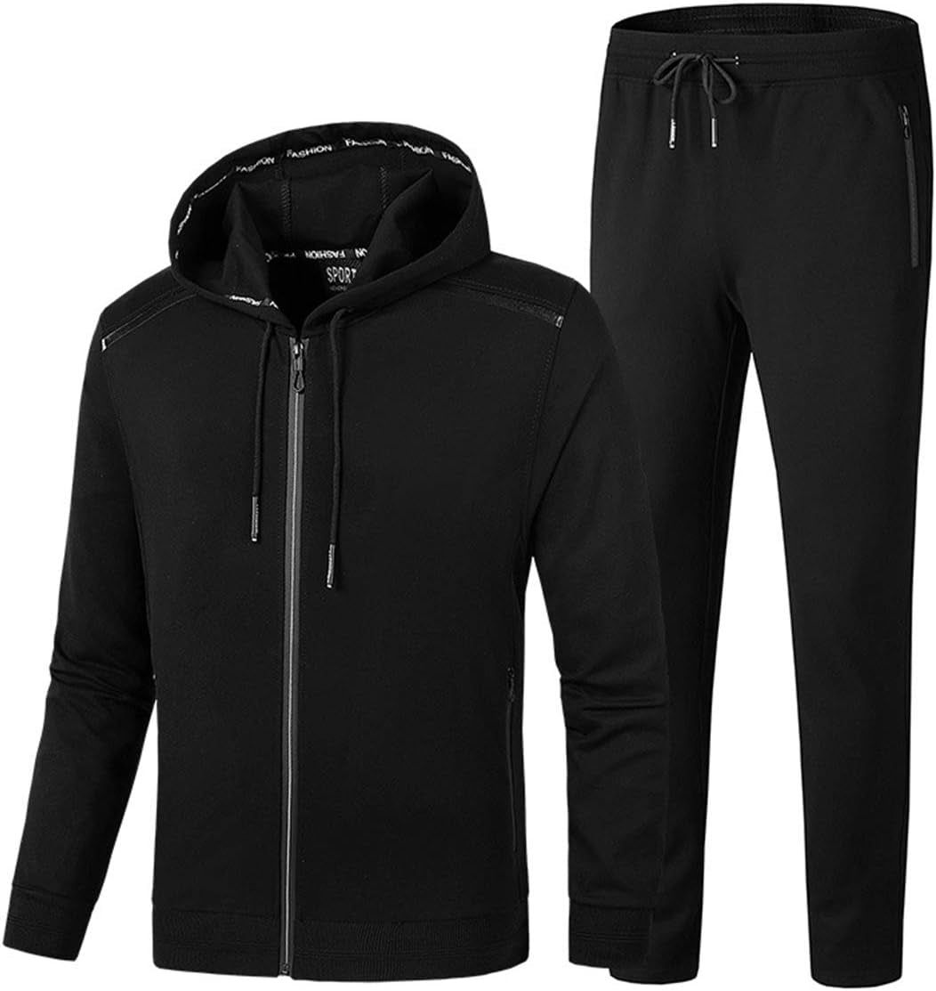 Men'S Tracksuit Hooded Fitness Sport Suits Gym Hoodie 2 Piece Hoodies Joggers Sweatpants Sets Gym Jogging Tracksuits