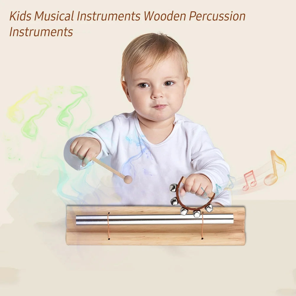 13 PCS Kids Musical Instruments Toys with Carry Bag Wooden Percussion Instruments Early Education Gifts for Toddlers Children Preschool Girls Boys