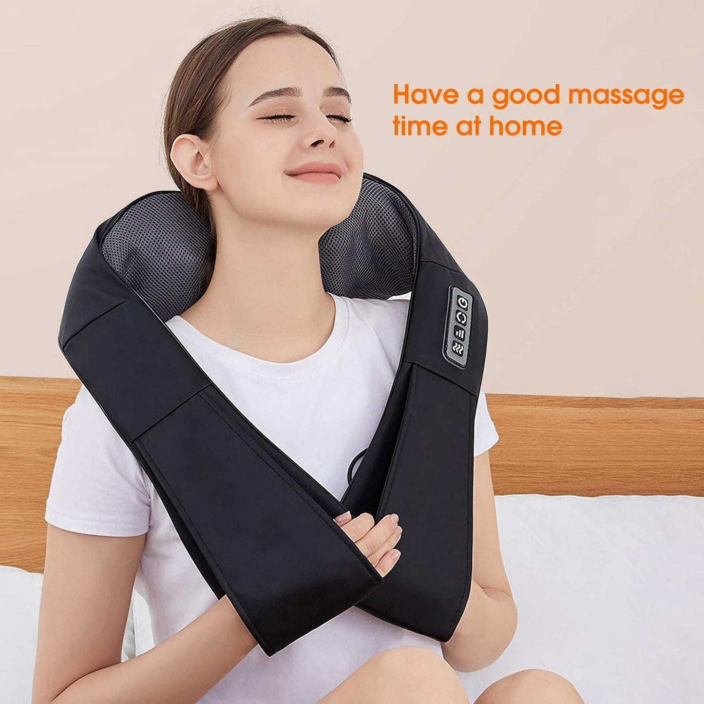 Neck Massager,Shiatsu Neck and Shoulder Massager, Back Massager with Heat Deeper Tissue 4D Kneading Massage Pillow for Neck, Back, Waist, Leg, Home, Office and Car Use-Gifts for Women Men Mom Dad