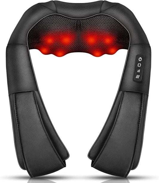 Neck Massager with Heat, Shiatsu Back Neck and Shoulder Massager, Electric Deep Tissue 4D Kneading Massage, Use at Home, Office, Car- Best Gifts for Women Men Mom Dad