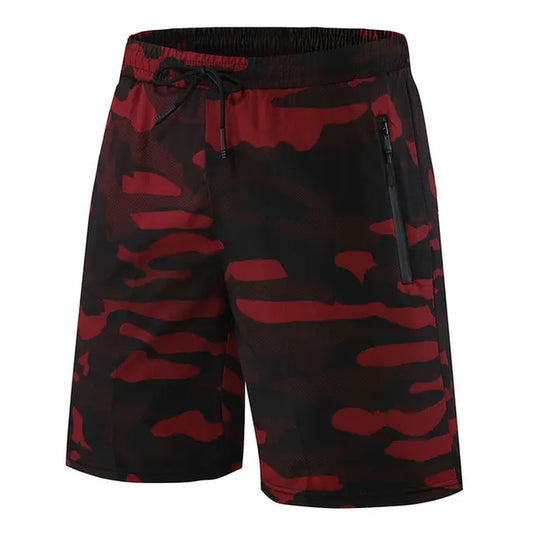 Men'S Shorts Fitness Shorts Running Sports Men'S Fitness Shorts Camouflage Zipper Pocket Sports Shorts