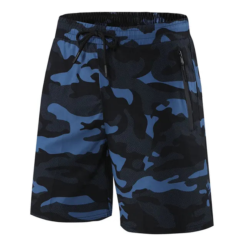 Men'S Shorts Fitness Shorts Running Sports Men'S Fitness Shorts Camouflage Zipper Pocket Sports Shorts