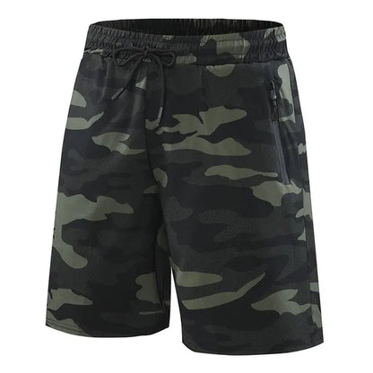 Men'S Shorts Fitness Shorts Running Sports Men'S Fitness Shorts Camouflage Zipper Pocket Sports Shorts