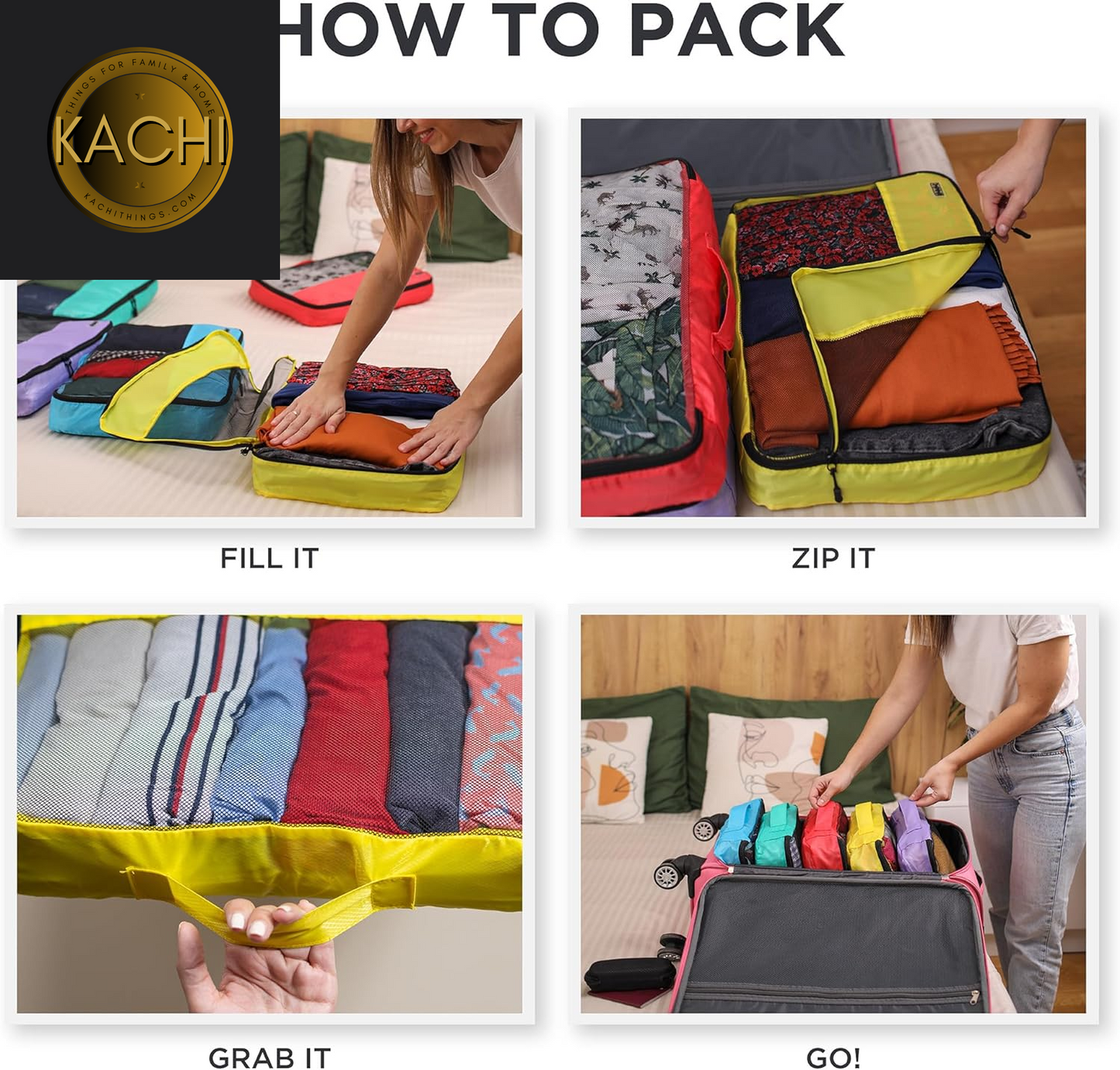 Packing Cubes for Suitcases - 5 Pcs Set of Packing Cubes for Travel - Packing Cubes for Carry on Suitcase Organizer Bags - Travel Cubes Travel Organizer Bags for Luggage