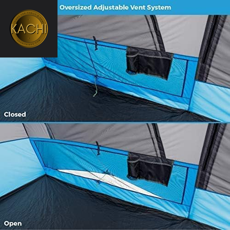 Instant Tent with LED Lights | Portable Large Family Cabin Multi Room Tents for Camping | Lighted Pop up Camping Tent | 6 Person / 9 Person / 10 Person / 12 Person Tents for Camping