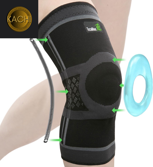 Knee Brace for Women & Men - Knee Compression Sleeve for Knee Pain, Knee Support. Knee Brace for Meniscus Tear, ACL, and Arthritis with Side Stabilizers & Gel Pads. 5 Sizes Single Pack