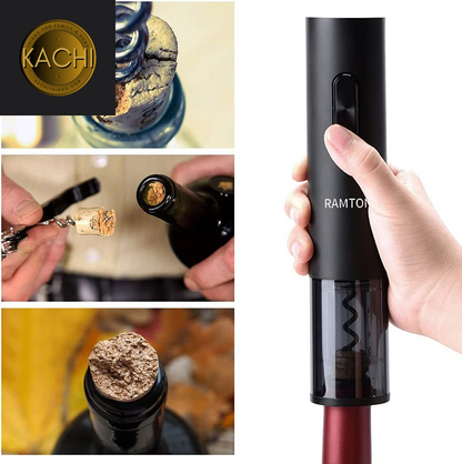 Electric Wine Bottle Opener, Battery Operated Wine Opener Corkscrew Set with Foil Cutter, Automatic Reusable Easy Carry Wine Opener Gift for Waiter Women as Bar Outdoor Kitchen Accessories