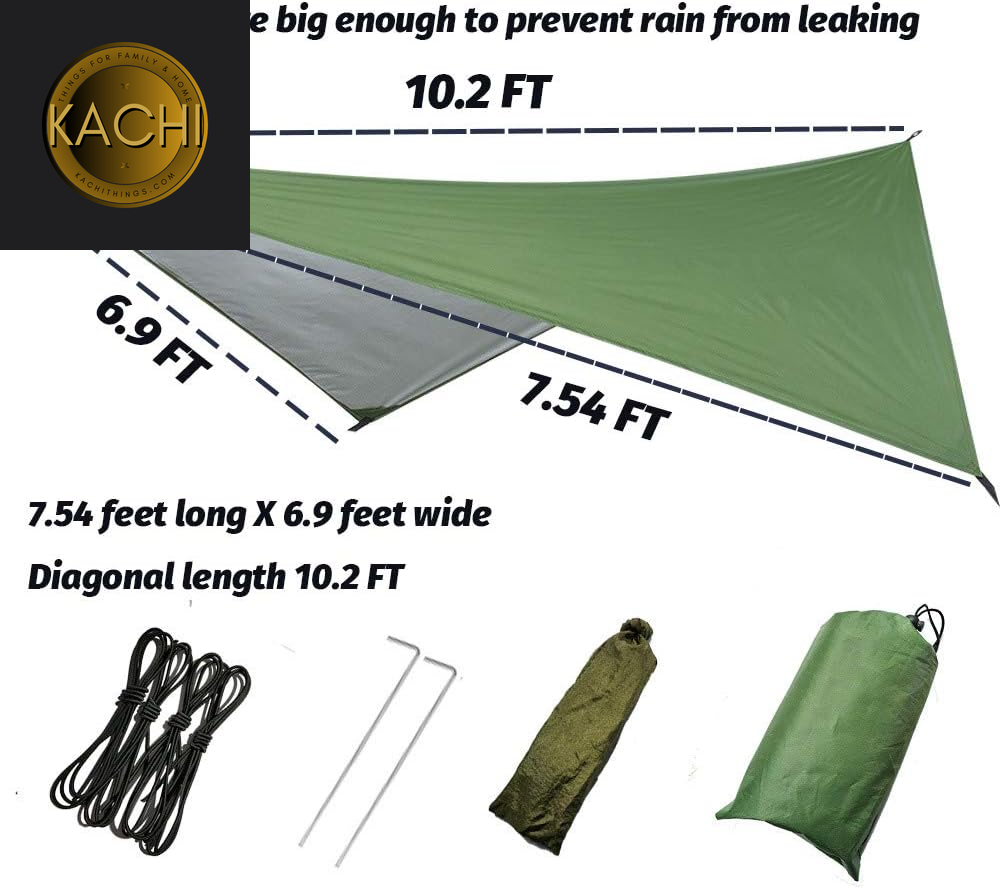 Camping Hammock with Mosquito Net and Rain Fly - Travel Hammock Bug Net - Hammock Tent for Outdoor Hiking Backpacking Travel Camping Accessories and Camping Gear…