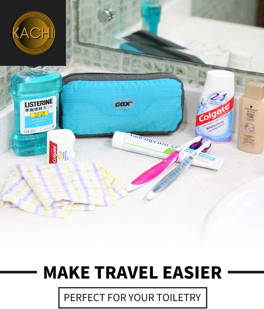 Travel Toiletry Bag,Dopp Kit Case,Ultra-Light Cosmetics Bag Makeup Organizer(Turquoise)