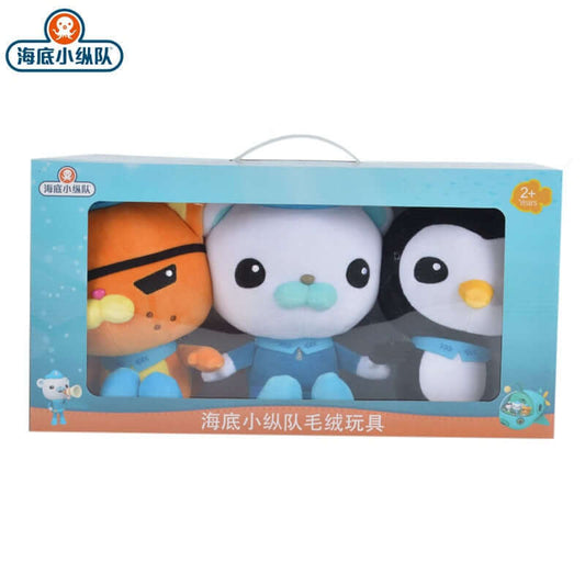 3PCS/SET Octonauts Gift Box 30cm Cartoon Plush Toys Kwazii Peso Barnacles Anime Figures Stuffed Plush Doll Girl Toys Kids Gifts