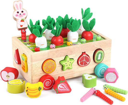 Wooden Carrot Harvest Educational Toy